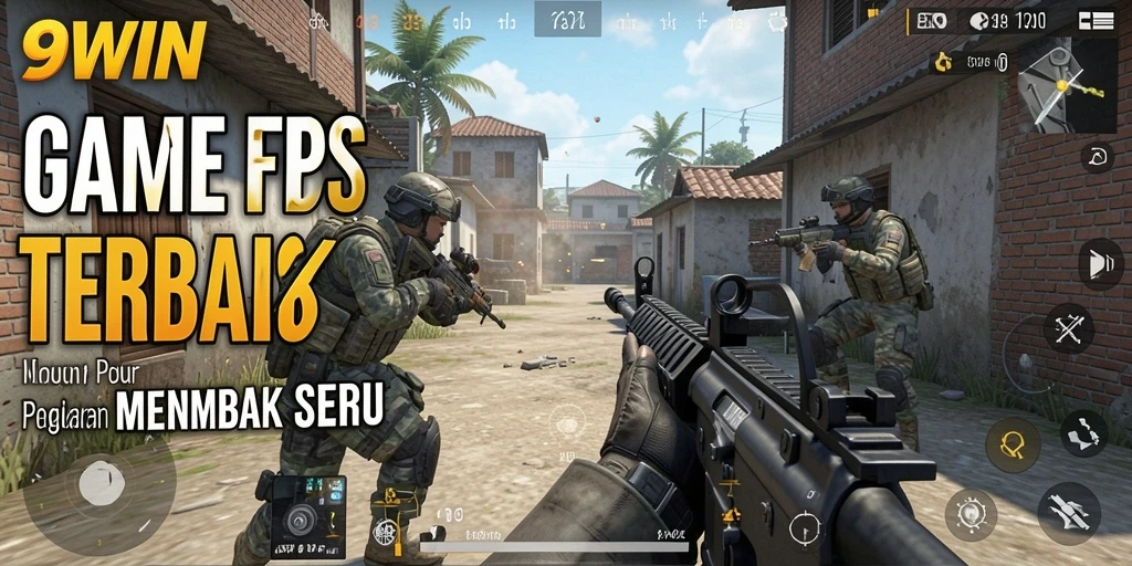 Screenshot gameplay <strong>9WIN</strong> menampilkan aksi tembak-menembak yang intens dan mendebarkan.