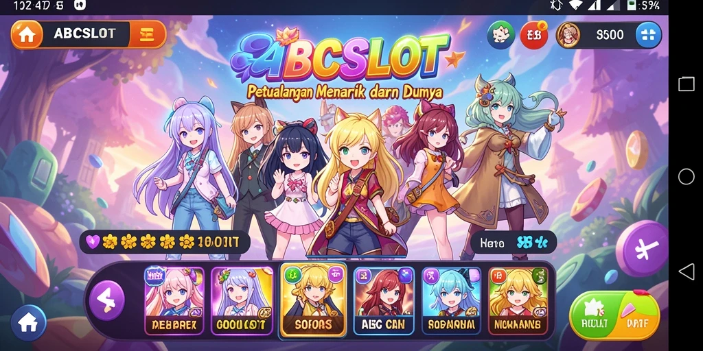 Tampilan seru gameplay di ABCSLOT dengan karakter anime ikonik.