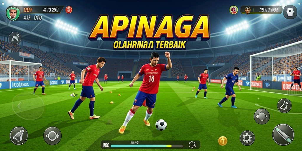 Tampilan gameplay APINAGA yang menampilkan aksi olahraga yang seru.