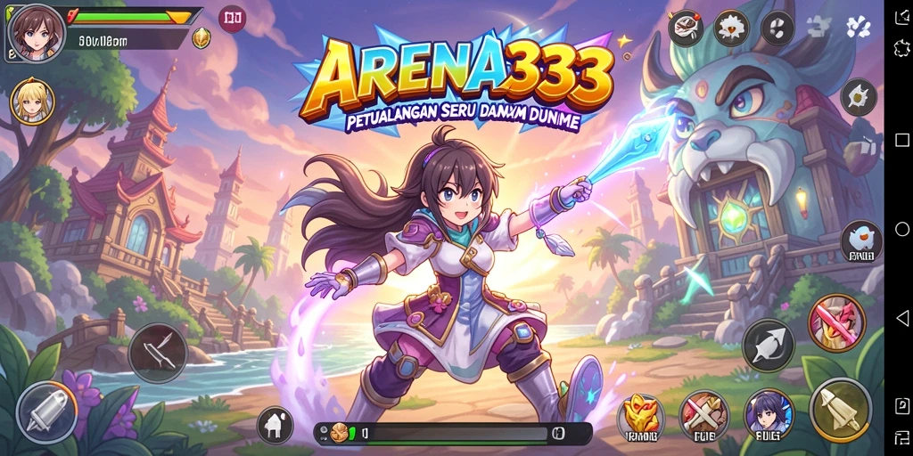 Tampilan gameplay menarik dari ARENA333 dalam dunia anime.