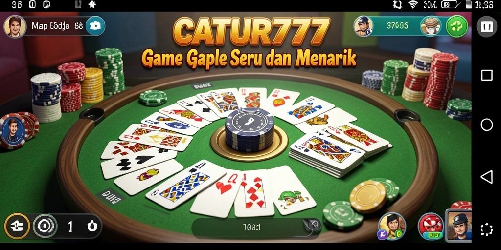 Tampilan gameplay menarik dari CATUR777 dengan suasana bermain Gaple.