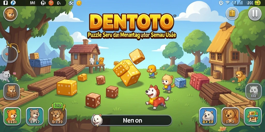 Tampilan gameplay menarik dari DENTOTO yang penuh dengan teka-teki seru.