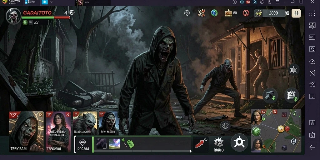 Screenshot GADAITOTO menampilkan suasana mencekam dan gameplay penuh ketegangan.