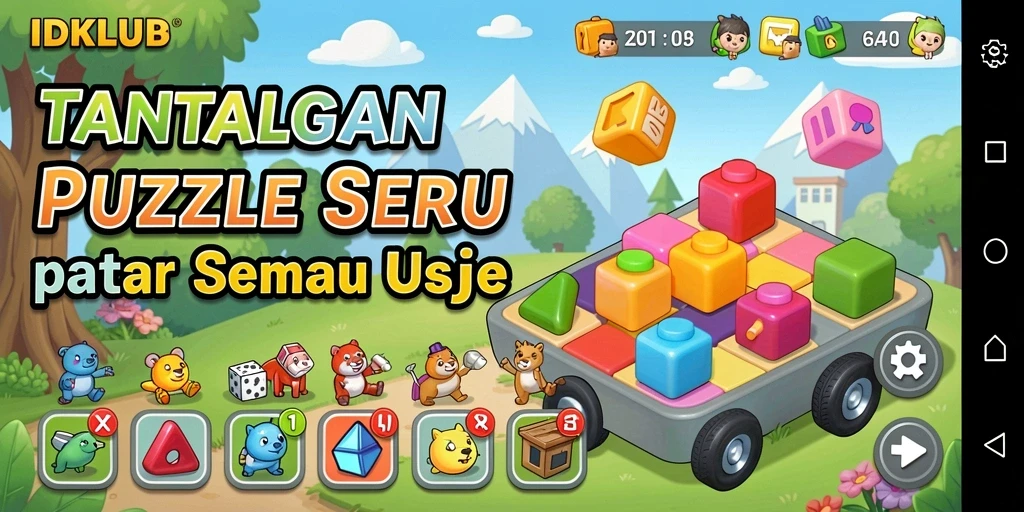 Tampilan gameplay seru IDKLUB dengan berbagai teka-teki menarik.