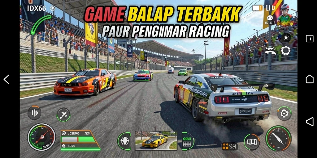 Screenshoot gameplay balap yang mendebarkan di IDX66.