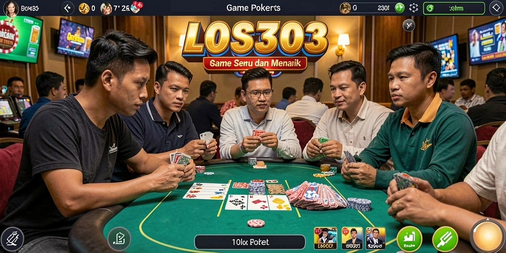 Tampilan gameplay menarik dari LOS303, mendemonstrasikan suasana permainan Poker.