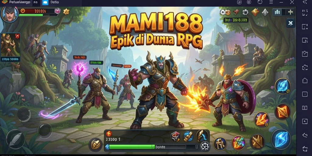 Screenshot gameplay MAMI188 dengan karakter beraksi di dunia RPG.