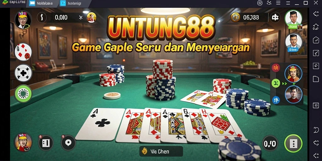 Screenshot UNTUNG88 menampilkan gameplay seru Gaple yang penuh tantangan.